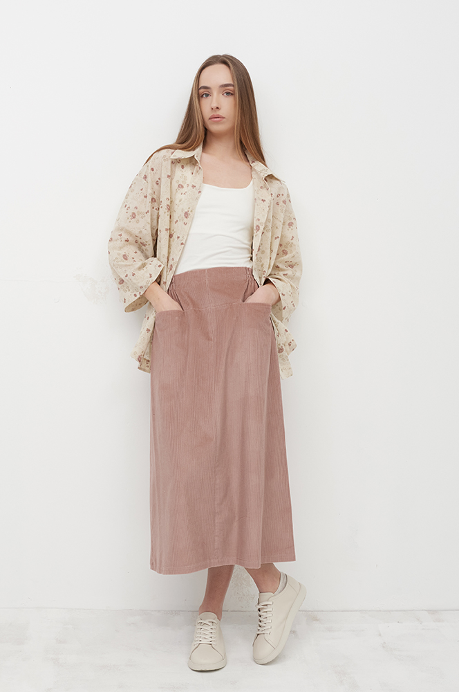 Спідниця вельвет рожевий (С 92)